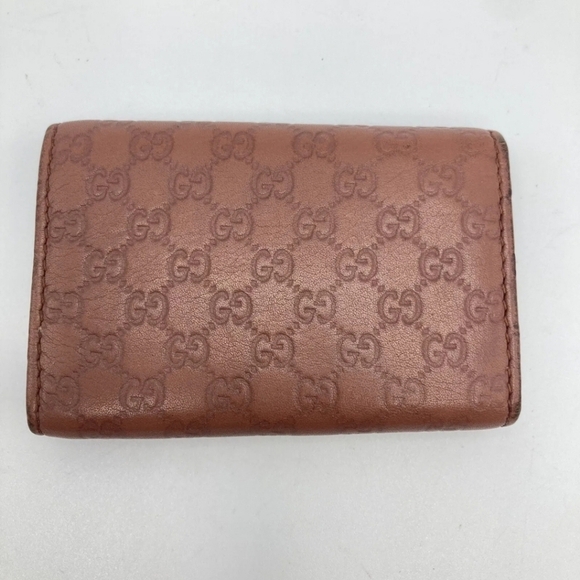 🔹️Gucci 🔹️Key case holder GG Brown Cow Leather micro Guccissi - Picture 3 of 13